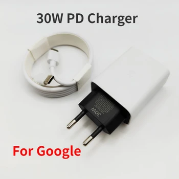 UK/ES/ASV 30W USB-C Ātri Lādētāja Spraudni Google Pikseļu 7 Pro 7 6A 6 Pro 4.A 5.A 3 2 XL C Tipa Strāvas Adapteris 1M Ātrās Uzlādes Kabelis