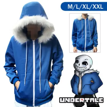 Undertale Sans zilā, pelēkā vārna cosplay kostīms jaka, Silta Rāvējslēdzēju Uzvarētājs sporta Krekls Halloween Cosplay Mētelis
