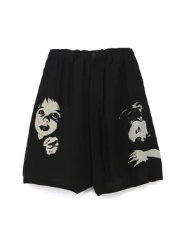 Unisex paplašina biksēm Elastīgs viduklis yohji yamamoto homme bikses culottes plaša kāju bikses Japānas stila vīriešu apģērbu bikses