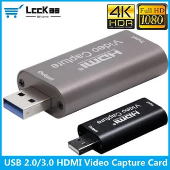 USB 3.0 2.0 Video Capture Karte, 4K HDMI Video Grabber Rūtiņu PS4 Spēle DVD Videokamera, Fotokamera Ieraksta placa de video Live Streaming
