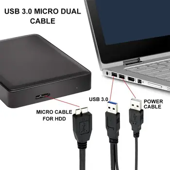 USB 3.0 Mobilo Cietā Diska Kabeli ESMU Vīrietis, Lai B Vīriešu Ostas Dubultā Galvu I Tipa 5Gbps Datu Pārraides Barošanas Kabeļi
