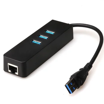 USB Ethernet ar 3-Port USB HUB 3.0 RJ45 Lan Tīkla Karte USB savienojumu ar Ethernet Adapteri Mac, iOS, Android, PC RTL8152 TIPA RUMBAS C