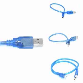 USB Kabelis Uno r3/Nano/MEGA/Leonardo/Pro mikro/TĀ Zilā Augstas Kvalitātes tipa USB/Mini USB/Micro USB