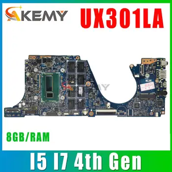 UX301LA MAINBOARD Par ASUS UX301 UX301L UX301LAB Klēpjdators Mātesplatē I7-I5 4th Gen 8GB-RAM Testa Mainboard darbam 100%