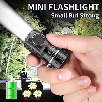 Uzlādējams Mini Led Lampiņu Keychain Usb 18350 Akumulatoru Mini Mazo Lāpu Prožektors Self Defense Keychain Gaismas Zvejas Lampas