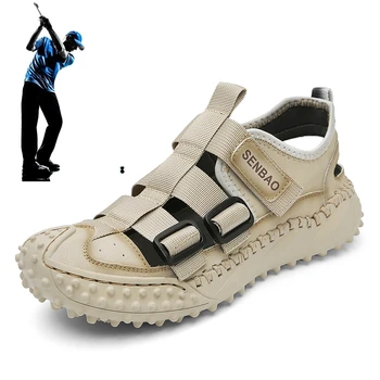 Vasarā Jauni Āra Golfa Sandales Vīriešu Modes Casual Golf Shoes Vīriešu Anti-slīdēšanas Sporta Golfa Kurpes Izmērs 38-46