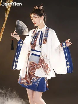 Vintage Tradicionālā Ķīniešu Hanfu Sieviete Seno Vasaras Krekls ar Svārki, Sieviešu Apģērbs Austrumu Vasaras Uzvalks