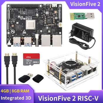 VisionFive 2 RISC-V Integrēts 3D GPU 4GB 8GB RAM Starfive 1.5 Ghz 64-Bitu RV64GC JH7110 Procesors, kas Balstīta uz Linux pēc Izvēles WiFi