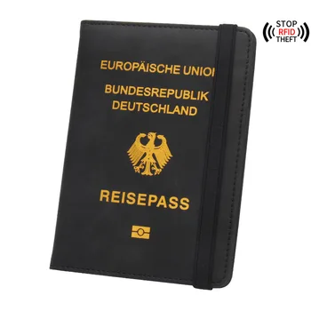 Vācijas Vīriešu Ceļošanas Pase Segtu Uzņēmējdarbības ID Kartes Turētājs aviobiļetes Gadījumā Piliens Kuģniecība