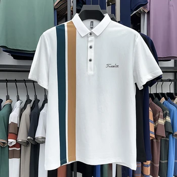 Vīriešu Golfa Krekls 2023 Jauno Vasaras Elpojošs Polo Krekls Modes Gadījuma Biznesa Īsām Piedurknēm Top Golf T-krekls Vīriešu Golfa apģērbu