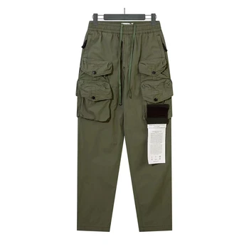 Vīriešu Multi-Kabatas Kravas Bikses Aukliņu Bikses, Pavasara Rudens Taktiskās darba Apģērbi (Dungriņi) Black Green MA632