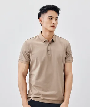 W3234 - Vīriešu ikdienas īsām piedurknēm polo krekls vīriešu vasaras jauno vienkrāsainu pusi piedurknēm Atloks T-krekls.