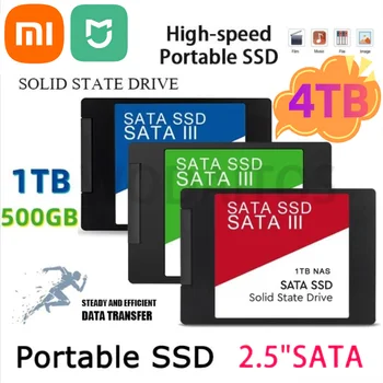 Xiaomi Mijia ātrgaitas 2.5 Collu Portatīvo SSD Sata III Cieto Disku Par Klēpjdatoru Mikro Desktop 4TB Iekšējā Cietā Stāvoklī Cietā Diska