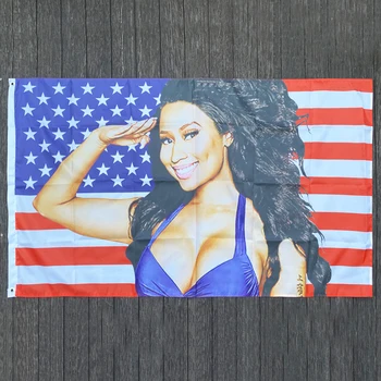 xvggdg 90x150cm Nicki Minaj Rap Sexy ASV Karoga Mūzikas Dziedātājs Zvaigžņu Zīda Auduma Mākslas Dekoru Banner