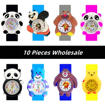 Zemu izmaksu Vairumtirdzniecības 10 Gab Panda Skatīties Multfilmas Bērniem Rotaļlietas Bērnam Bērnudārza Darbību, Dāvanas Bērniem, Slap Pulksteņi Zēni Kvarca Pulkstenis