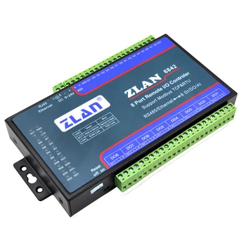 ZLAN6842 RS485 RJ45 Ethernet 8 kanāli DI AI DARĪT RS485 Modbus I/O modulis RTU datu savācējs tālvadības pults valdes modulis