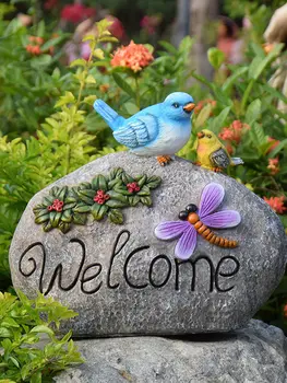 Āra Cute Putni Laipni Kartes Sveķu Rotājumi Pagalmā Villa Figūriņas Apdare Dārza Simulācijas Dzīvnieku Skulptūru, Amatniecību