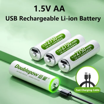 Ātra Uzlāde 1,5 V AA 2750mWh USB Uzlādējams Li-ion Akumulatoru, Tālvadības pults, Peles Maziem Ventilatora Elektriskās Rotaļlietas Baterijas ar Kabeļa