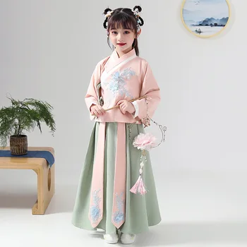 Ķīniešu Meitenes Hanfu Kleitu Jauki Bērni Fotogrāfija Ziemassvētku Vintage Bērniem Seno Pasaku Princese Foto Atvašu Cosplay Tērpi
