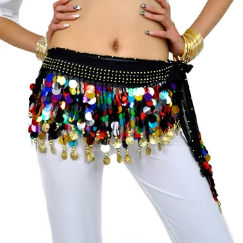 Šifona Shinny Vēdera Deju Apģērbu Indijas Deju Jostu Bellydance Vidukļa Ķēdes Sieviešu Vizuļi Hip Šalle Sievietēm Meiteni Dejot 8 krāsas